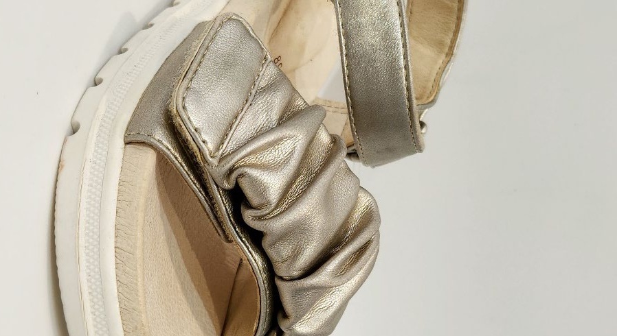 Girls Gold Puff Sandal